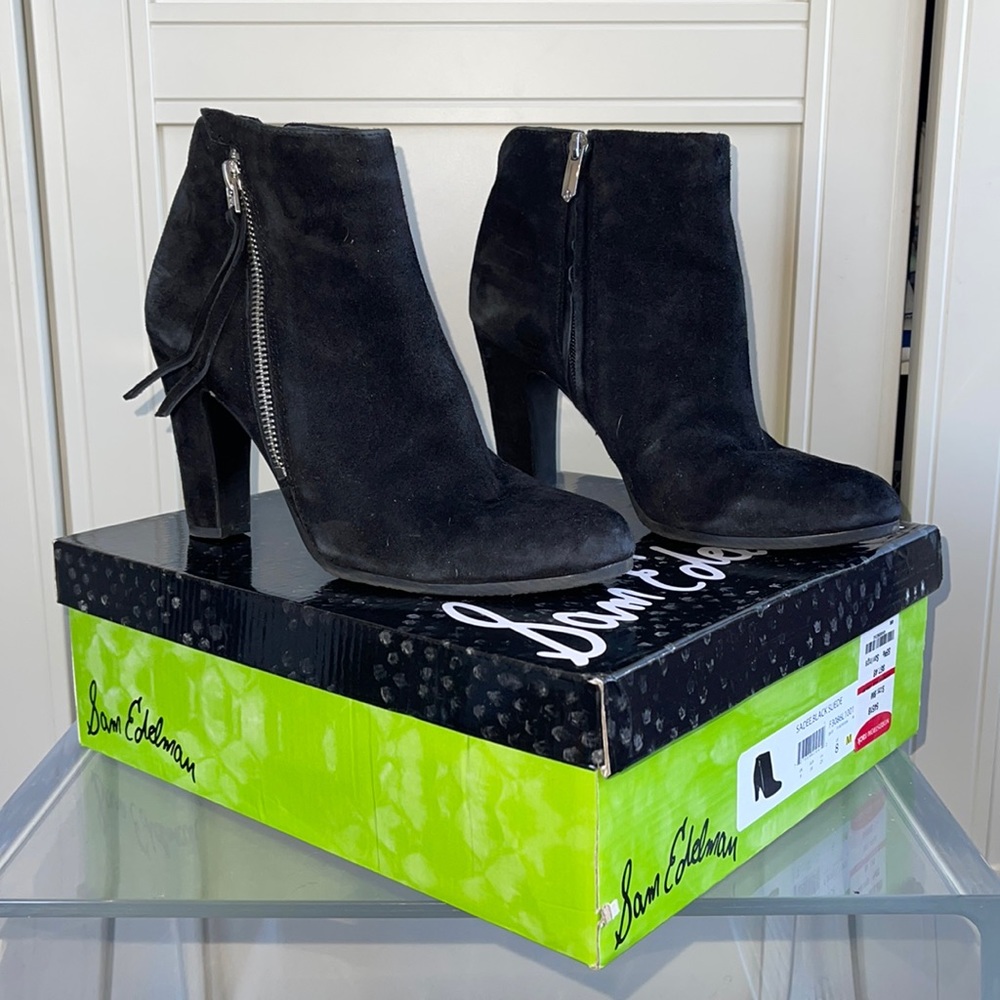 Sam Edelman Black Suede Booties